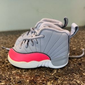 Nike Air Jordan 12 XII Retro Wolf Grey Racer Pink Toddler Shoes 4C